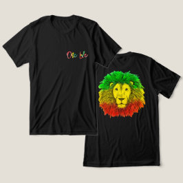 Camiseta leão rasta cabeça vermelha verde amarela Jamaica u
