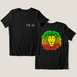 Camiseta leão rasta cabeça vermelha verde amarela Jamaica u