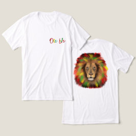 Camiseta leão rasta cabeça vermelho verde amarelo Jamaica u
