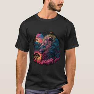 Camiseta Leão Realista Colorido Na Natureza Selvagem Em Mo