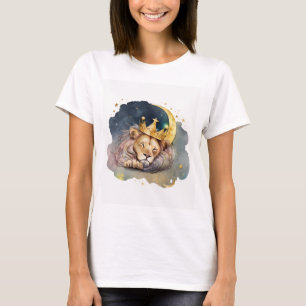 Camiseta Leão rei fofo dormindo na lua