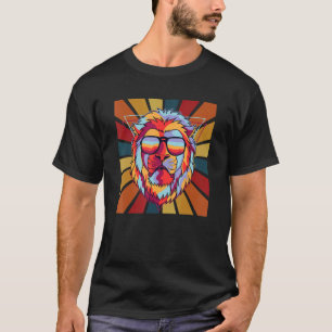 Camiseta Leão Retro Funky Masculino Com Óculos De Sol Color