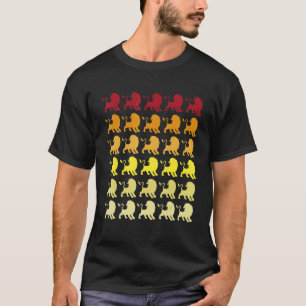 Camiseta Leão Retro Padrão Animal
