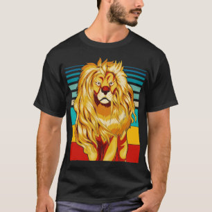 Camiseta Leão Safari Animal Retro Africano