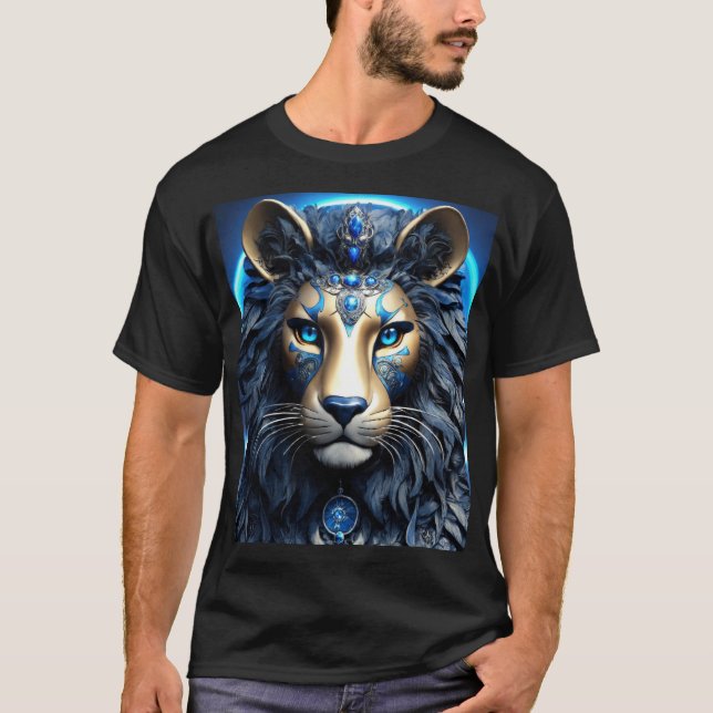 Camiseta "Leão Tribal Majestoso" (Frente)