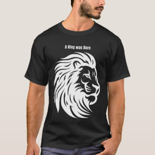 Camiseta Leão 'Um Rei Nasceu' – Desenho de Present