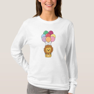 Camiseta Leão Voa Com Balões Coloridos