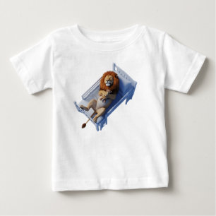 Camiseta Leãozinho 3D Fofo Dormindo na Cama com Urso de Pel