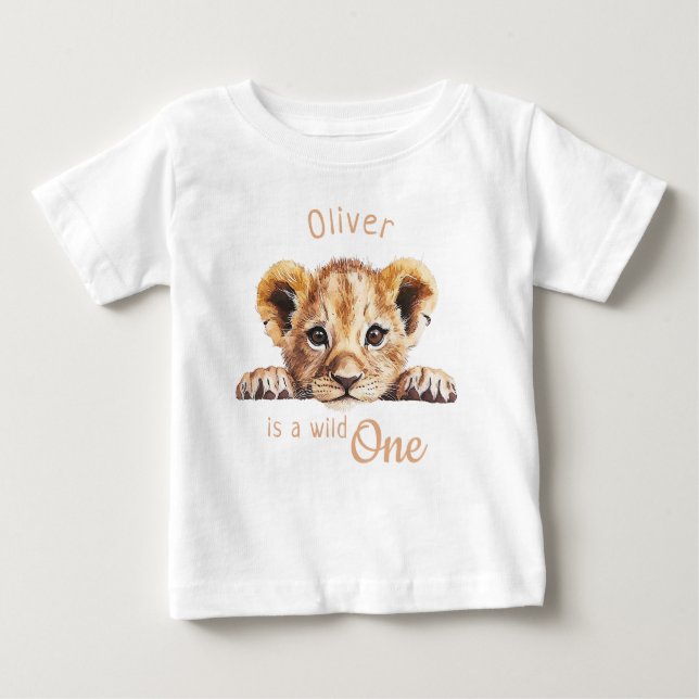 Camiseta Leãozinho Bebe Fofo Selvagem Personalizado  (Frente)