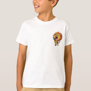 Camiseta Leãozinho de desenho animado cantor rockstar para