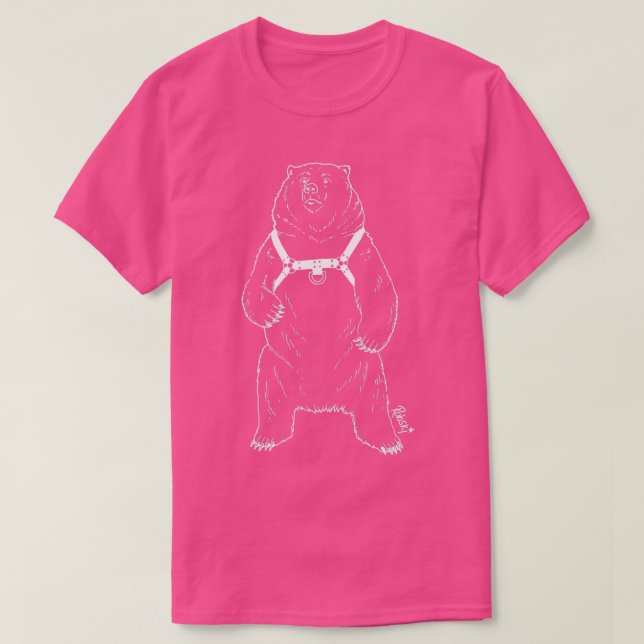 Camiseta Leather Bear White lines (Frente do Design)