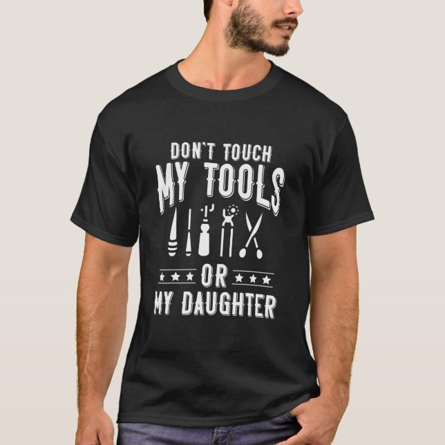 Camiseta Leather Crafting Leatherworking Dad Don't Touch (Frente)