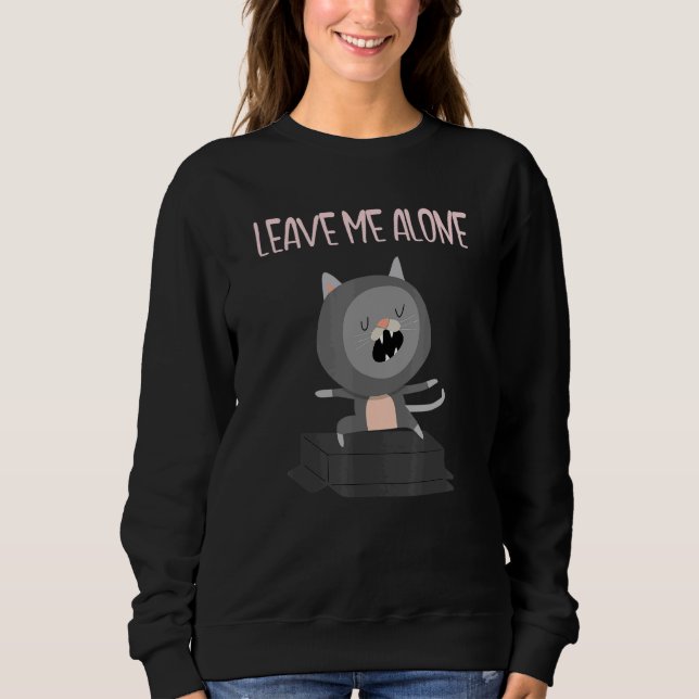 Camiseta Leave Me Alone Cat Solitary Sole Single And Happy (Frente)