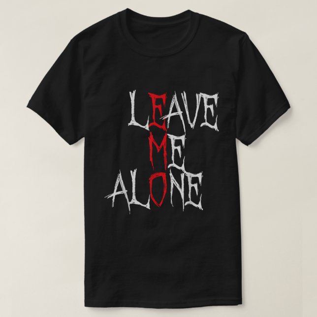Camiseta Leave Me Alone Emo Goth Shirt (Frente do Design)