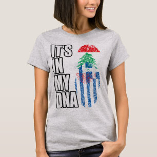 Camiseta Lebanese And Greek Mix Heritage DNA Flag