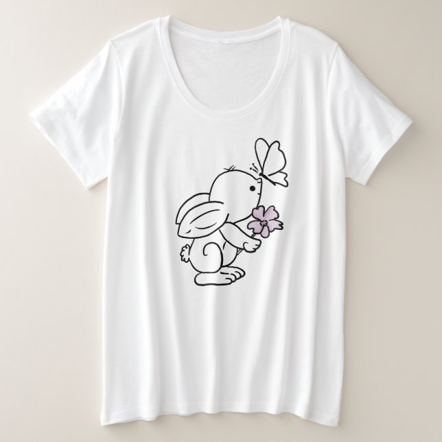 Camiseta Lebre com borboleta (Frente do Design)