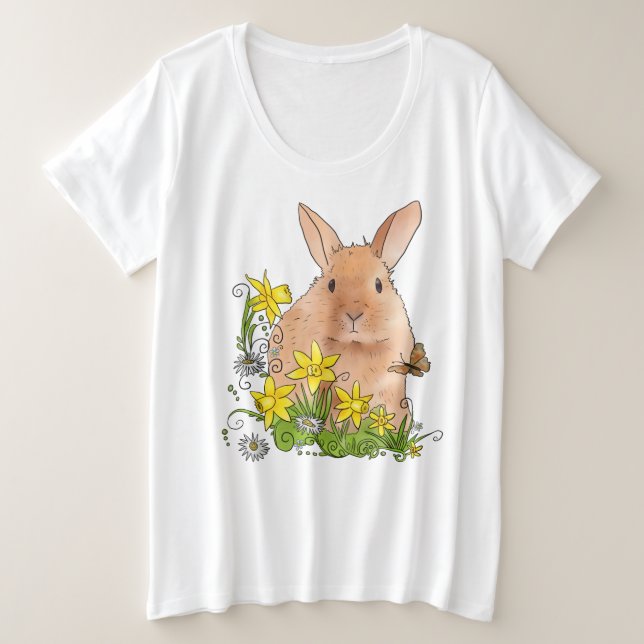 Camiseta Lebre de primavera (Frente do Design)