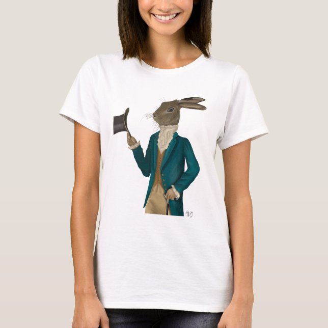 Camiseta Lebre na Casaco de Turquesa (Frente)