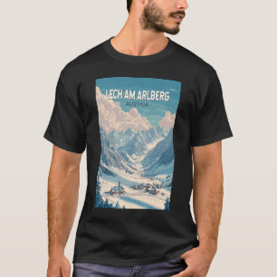 Camiseta Lech am Arlberg Áustria Ilustração Viagem Art