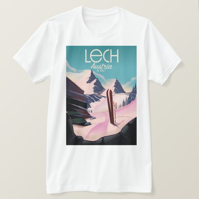 Camiseta Lech Austria Ski poster. (Frente do Design)