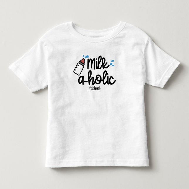 Camiseta Leche Personalizada aholic Divertido (Frente)