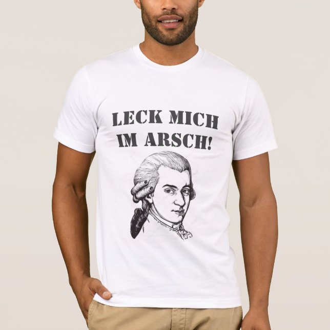 Camiseta "Leck Mich Im Arsch" Mozart Cotação (Frente)