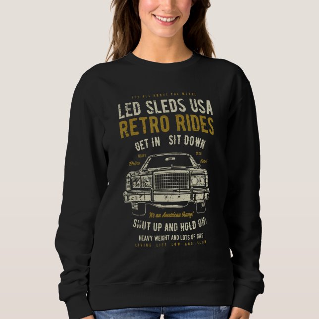 Camiseta Led Sleds Automotive Nostalgia Distressed Retro Ca (Frente)