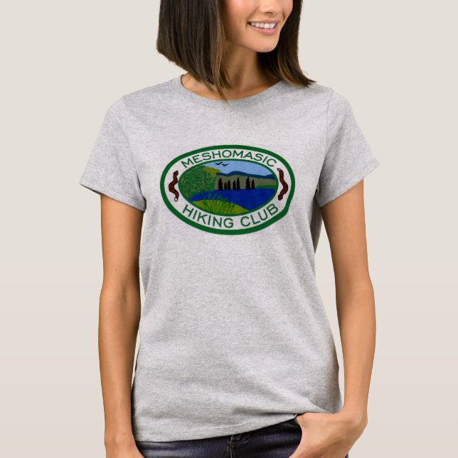 Camiseta "Ledge" feminina do Meshomasic Hiking Clu (Frente)