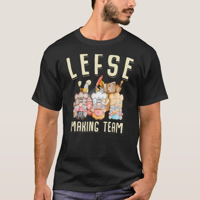 Camiseta Lefse Rolling Team Fazer Tomte Nisse Christmas Ba (Frente)