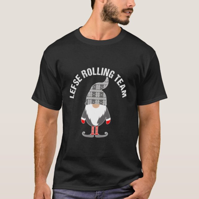 Camiseta Lefse Rolling Tomte Gnome Scandinávia (Frente)