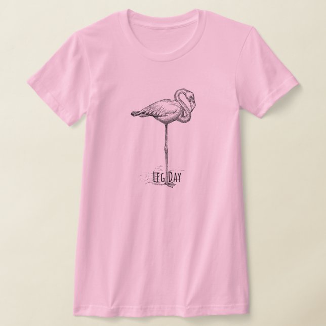 Camiseta Leg Day Elegant Flamingo Fun Fitness (Postura )