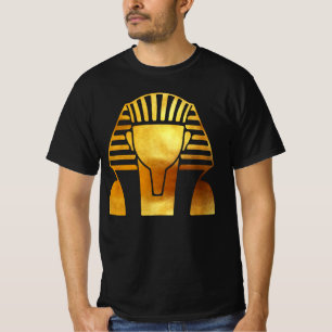 Camiseta Legado do Faraó Dourado: Máscara Egípcia