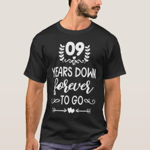 Camiseta Legal 9º Aniversário Do Casal Da Esposa Marido