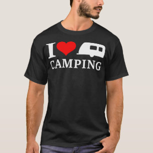 Camiseta Legal Adoro Acampar Com Trailer Rv E Coração