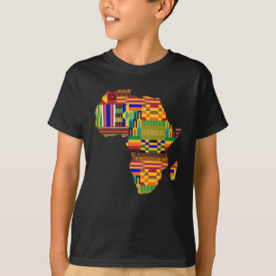 Camiseta Legal África Map Kente Cloth Para Dois Amantes Af