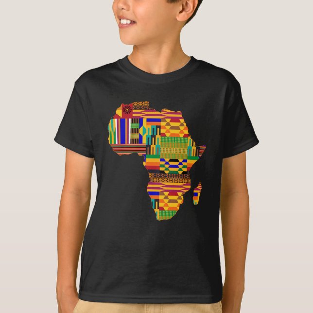 Camiseta Legal África Map Kente Cloth Para Dois Amantes Afr (Frente)