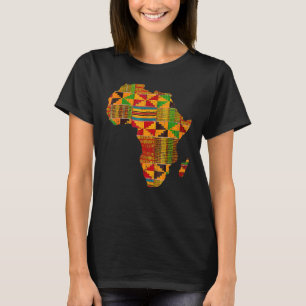 Camiseta Legal África Mapa do Kente Closure para Homens Mu
