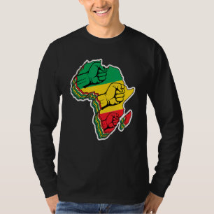Camiseta Legal África Mapa do Kente Closure para Homens Mul