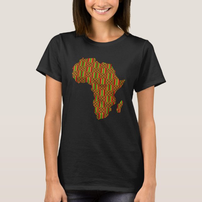 Camiseta Legal África Mapa Kente Cloth Presente Para Homens (Frente)