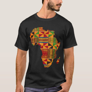 Camiseta Legal África Mapa Kente Cloth Presente Para Homens