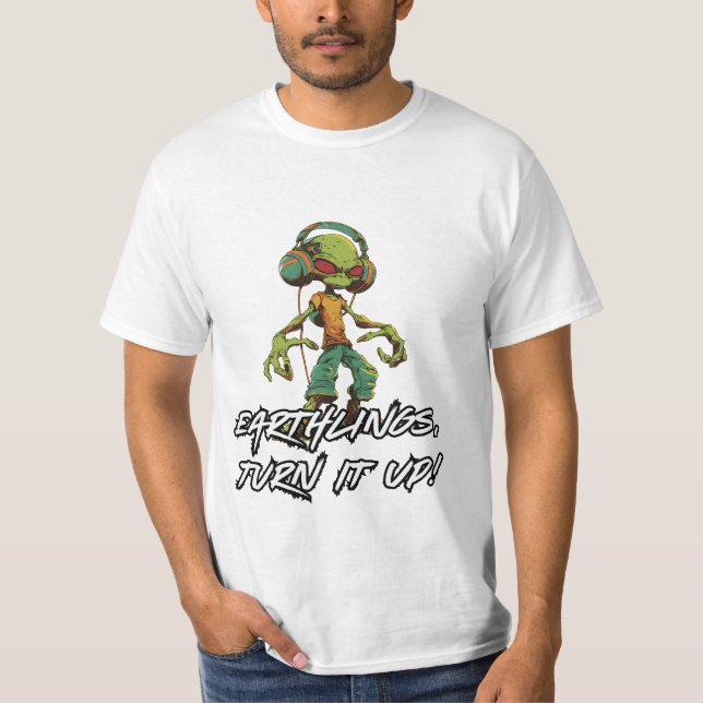 Camiseta Legal Alienígena DJ - Os Terráqueos Aumentam! (Frente)