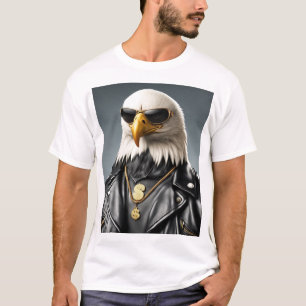 Camiseta Legal Animal Com Óculos De Sol E Jaqueta De Couro