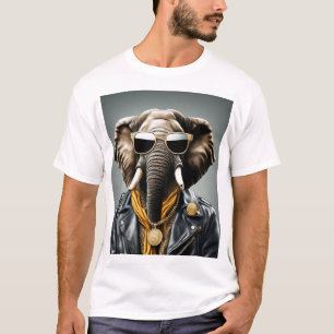 Camiseta Legal Animal Com Óculos De Sol E Jaqueta De Couro