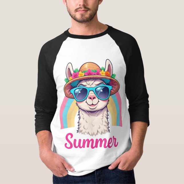 Camiseta Legal arco-íris Summer Lama (Frente)