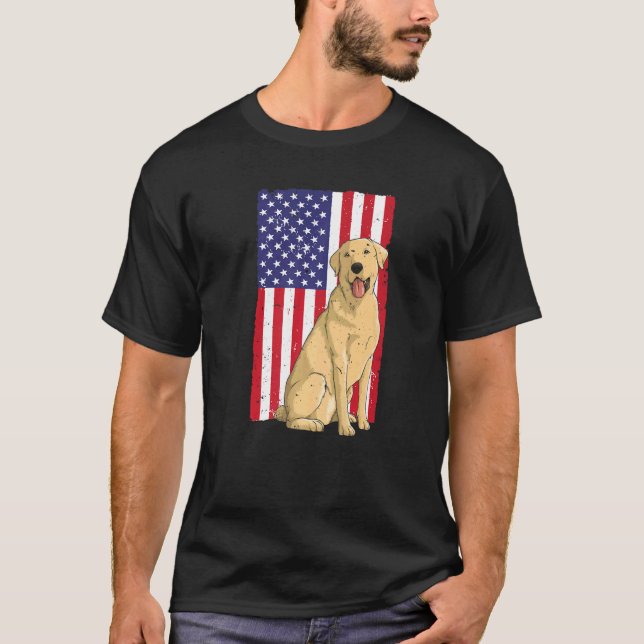Camiseta Legal Arte Amarela Para Homens Labrador Amarelo (Frente)