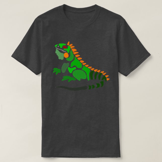 Camiseta Legal Artsy Green Iguana Abstrato Art  (Frente do Design)