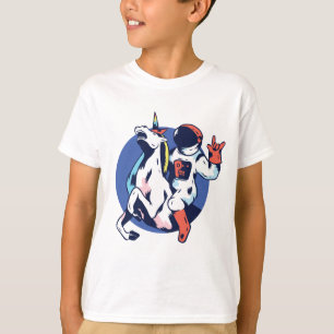 Camiseta Legal astronauta pilotando o Sinal do Unicórnio Ro