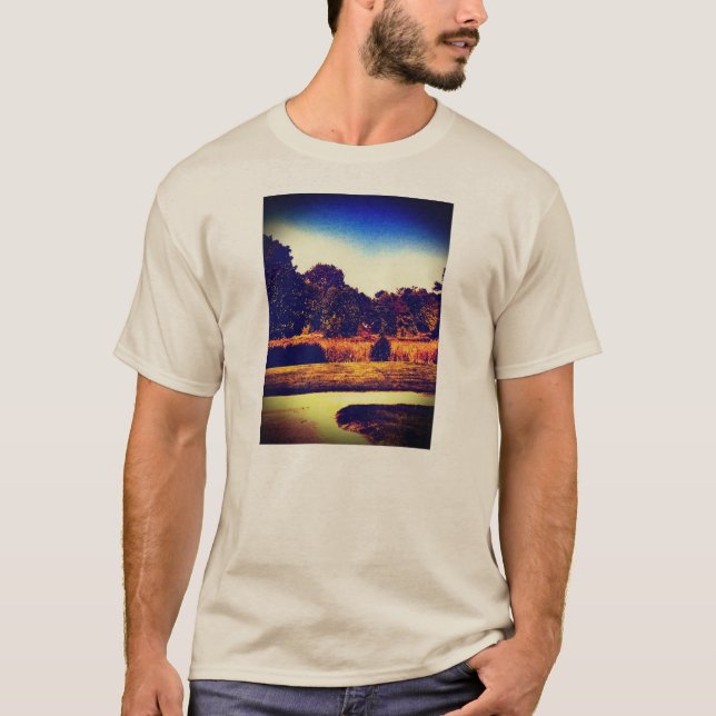 Camiseta Legal azul de natureza brilhante (Frente)