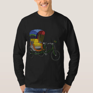 Camiseta Legal bandeira de Rikshaw Bike Trabalho de arte Ba