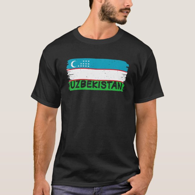 Camiseta Legal bandeira do Usbequistão (Frente)